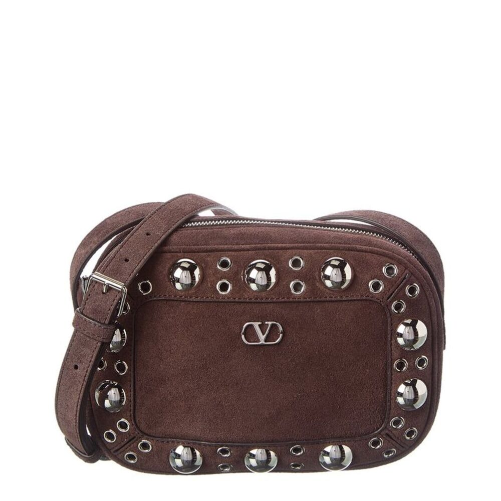 Valentino Nellcote Suede Crossbody, Brown
